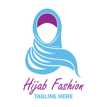 hijab logo with text space for your slogan / tag line, vector illustration