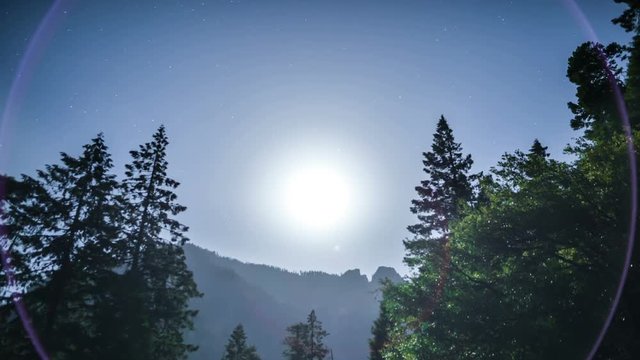 Yosemite Lunar Eclipse 02 Time Lapse Forest