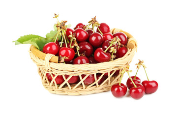 Sweet cherry isolated on a white background