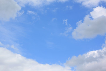 Obraz na płótnie Canvas blue sky background with white clouds closeup