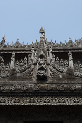 Wood carving on Shwenandaw monastery, Mandalay, Myanmar