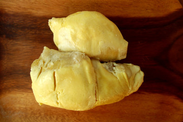 Durian fruit on table