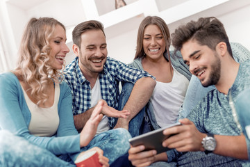 Happy young people enjoying time together