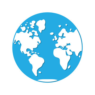 World map, western hemisphere globe icon