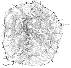 Plakat map of the city of Rome, Italy