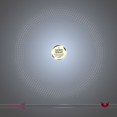 Vector round frame. Abstract half tone graphic element pattern background.