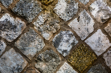 Wall made of natural stone. Organic texture.