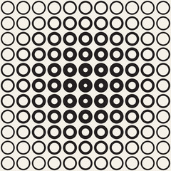 Abstract black and white pattern background. Seamless geometric circle halftone. Stylish modern texture..