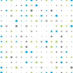 Abstract geometric white background with hexagons of different size and colors.