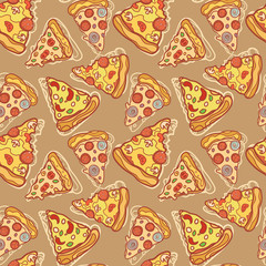 Pizza Seamless Pattern