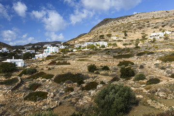 Fototapeta na wymiar Sikinos island in the Cyclades island group in Greece.