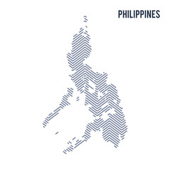 Vector abstract hatched map of Philippines isolated on a white background.