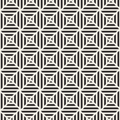 Crosshatch vector seamless geometric pattern. Crossed graphic rectangles background. Checkered motif. Seamless black and white texture of crosshatched lines. Trellis simple fabric print.