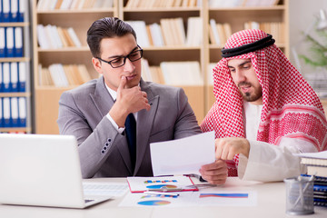Diverse business concept with arab businessman