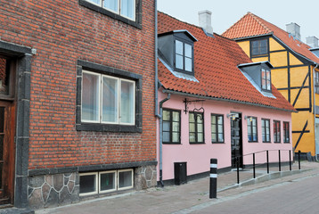 Old houses in Helsingor, Denmark