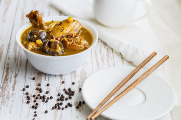 chicken stewed with Chinese medicine