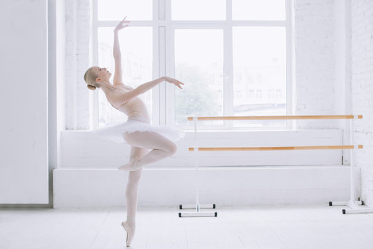 Young ballerina in ballet class