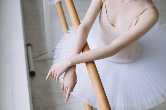 Young Ballerina In Ballet Class