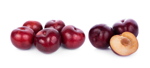 plums isolated on white background