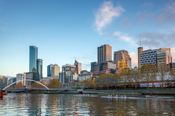 Fototapeta na wymiar Melbourne city skyline at twilight