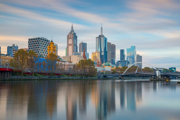 Fototapeta na wymiar Melbourne city skyline in Australia
