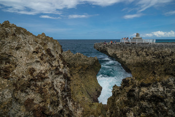 Rocky cliff in Bali beach, Indonesia