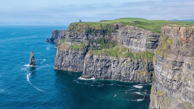 Cliffs of Moher, Ireland, Daytime Timelapse Video