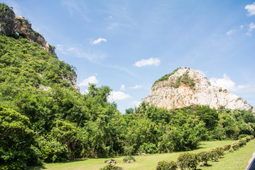 Natural forests and beautiful mountains in countryside Ratchaburi Thailand