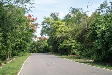 Natural forests and beautiful mountains in countryside Ratchaburi Thailand