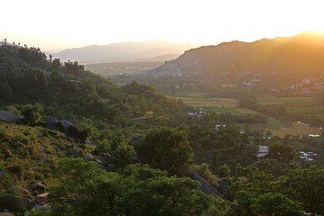 Valley in the sunset