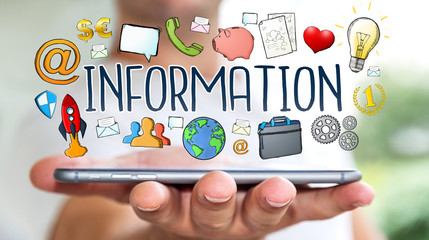 Businessman using hand-drawn presentation