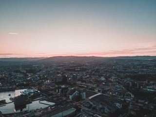 oslo sunset from above