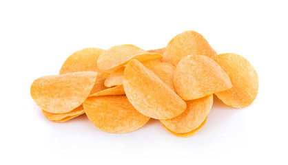 potato chips isolated on white background