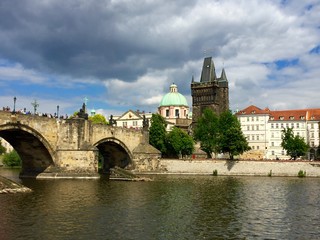 View of Prague and Charles Bridge, Czech Republic