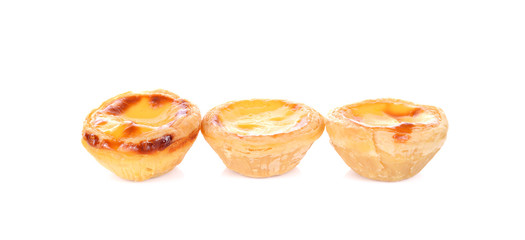 Egg tart on white background