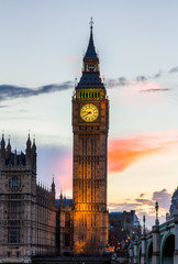 Fototapeta na wymiar Big Ben and Houses of parliament, London, UK