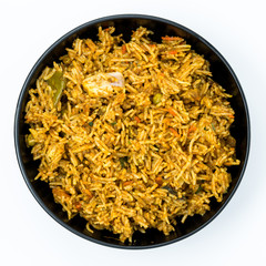 Tasty Indian food basmati rice on a plate