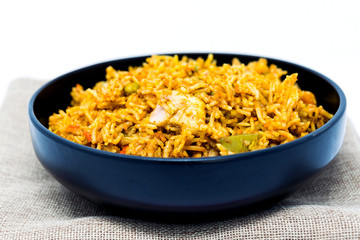Tasty Indian food basmati rice on a plate