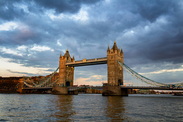 Tower Bridge in London on the golder hour, London, UK.