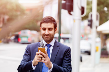 Portrait of handsome businessman outdoor