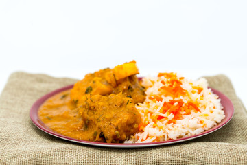 Handmade Indian curry chicken rice