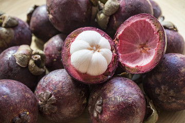 fresh mangostine on the plate