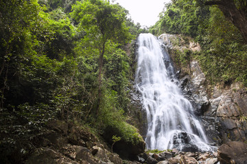 Obraz na płótnie Canvas Khao Nan National Park,Sunanta Waterfall Nakhon Si Thammarat Thailadd.