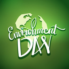 World environment day hand lettering design. Vector illustration