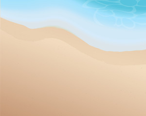 beautiful Blank beach with blue tone of wave. Sea and beach Background. summer season. Tropical zone. illustration. vector.