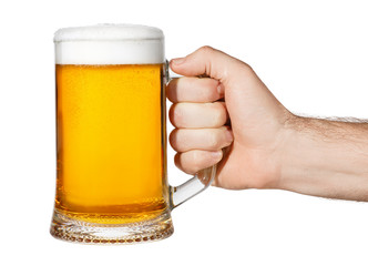 hand with mug of beer