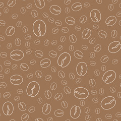 Coffee seamless pattern of bean.