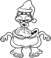 weihnachtsmann weihnachten sack essen lecker geschenke winter santa claus nikolaus topf komisch lustig monster klein frech böse horror comic cartoon