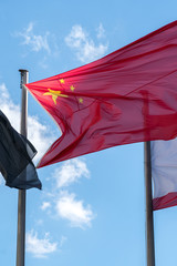 Chinese flag waving