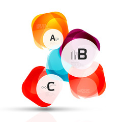 Glass glossy abstract stones with text. Abstract template